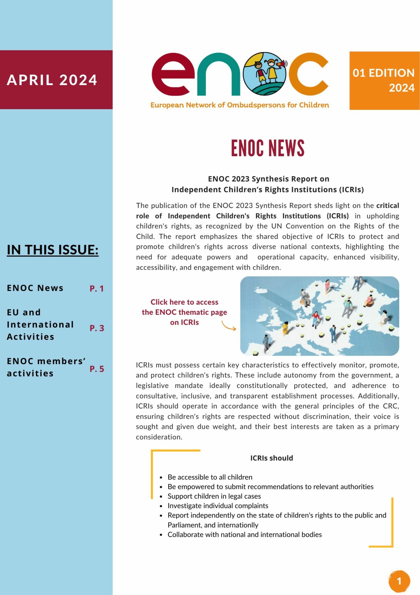 Page 1 Newsletter 1st Edition April 2024